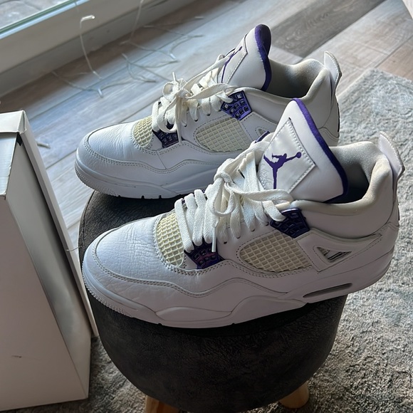 Retro Metallic Jordan 4 Purple Sz-8/9.5 - Picture 3 of 10
